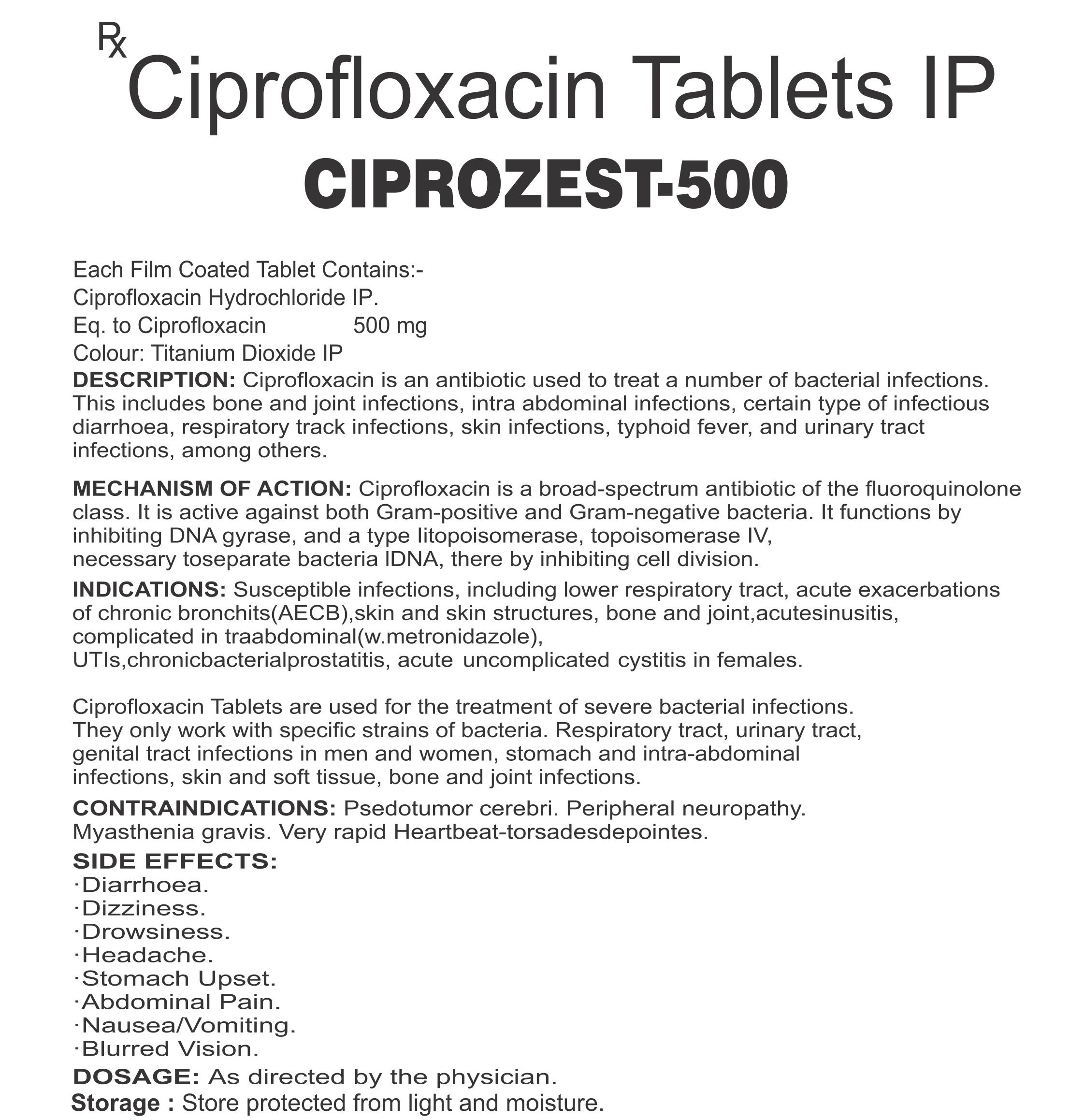 CIPROZEST TABLET